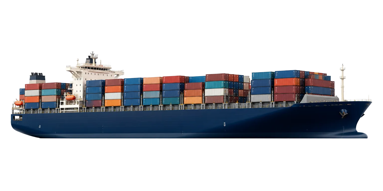 Container ship loaded with shipping containers