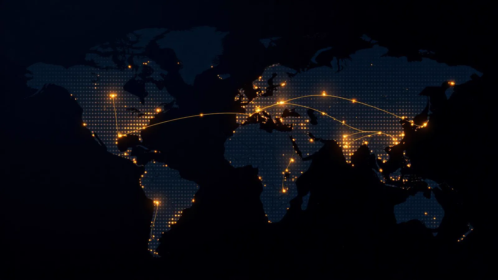 World map with global shipping routes